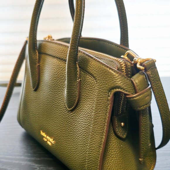 Authentic Kate Spade Knott Green Pebbled Leather Crossbody Satchel Handbag - Picture 2 of 4